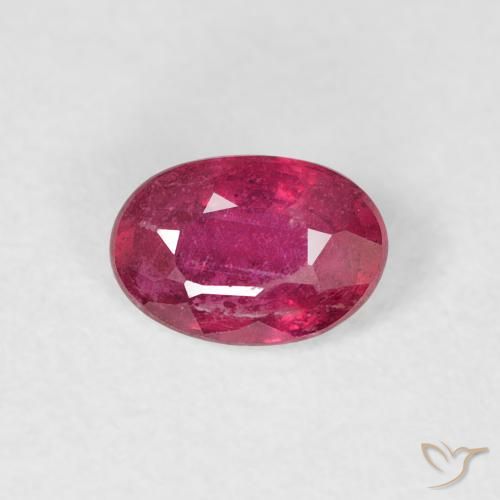 0.58ct Naturale Rosso tendente al rosa Rubino, Ovale, VS-SI