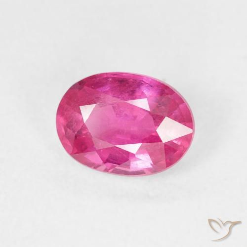 Rubino Rosa scuro naturale da 1.26 ct, Ovale, VS