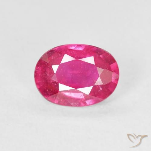 Rubino Medium Dark-Pink naturale da 1.12 ct, Ovale, VS
