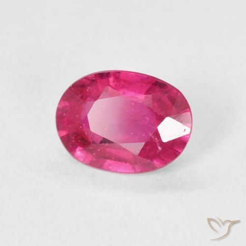 Rubino Medium Dark-Pink naturale da 1.12 ct, Ovale, VS