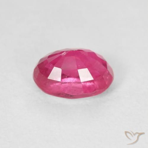 Rubino Medium Dark-Pink naturale da 1.25 ct, Ovale, VS
