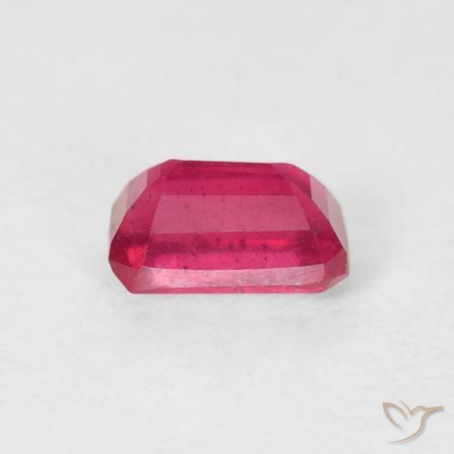 Rubino Rosso medio naturale da 0.82 ct, Ottagonale / Taglio smeraldo, VS