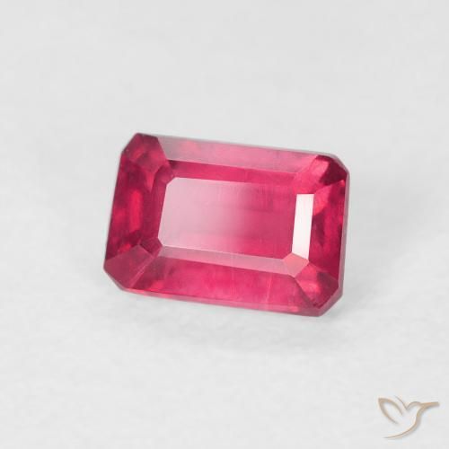 Rubino Rosso tendente al rosa naturale da 0.96 ct, Ottagonale / Taglio smeraldo, VS