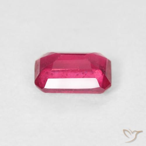 Rubino Rosa rossastra naturale da 0.75 ct, Ottagonale / Taglio smeraldo, VS