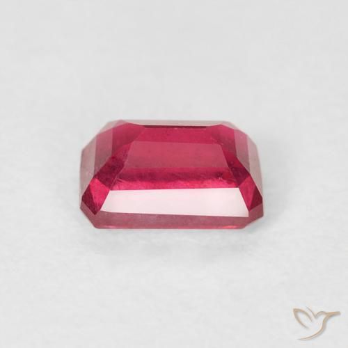 Rubino Rosa rossastra naturale da 0.88 ct, Ottagonale / Taglio smeraldo, VS