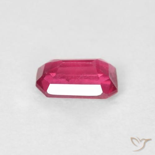 Rubino Rosso medio naturale da 0.61 ct, Ottagonale / Taglio smeraldo, VS