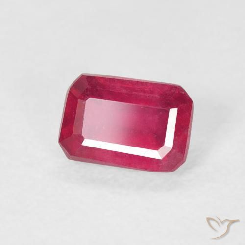 Rubino Rosso tendente al rosa naturale da 0.90 ct, Ottagonale / Taglio smeraldo, VS