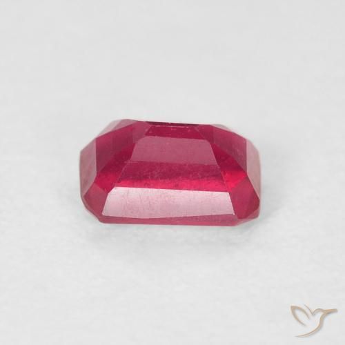 Rubino Rosso tendente al rosa naturale da 0.90 ct, Ottagonale / Taglio smeraldo, VS