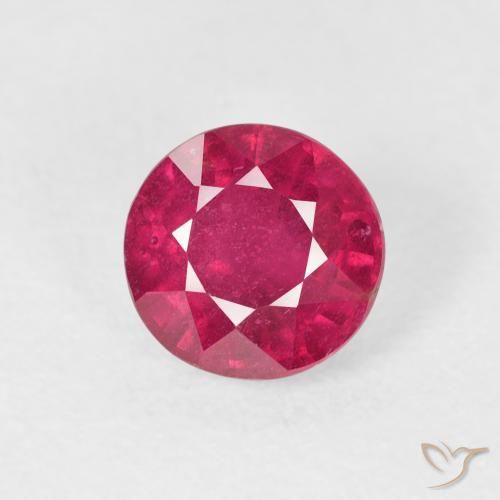 1.57ct Naturale Rosso medio Rubino, Rotondo, VS-SI