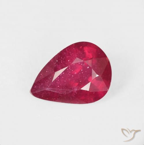 1.39ct Naturale Rosso chiaro Rubino, Forma a pera, VS-SI