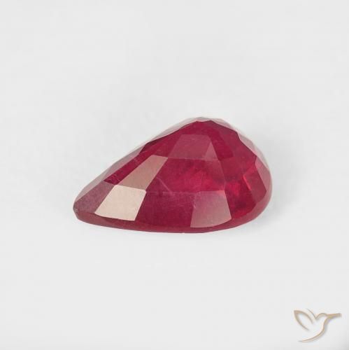 Rubino Rosso chiaro naturale da 1.39 ct, Forma a pera, VS-SI