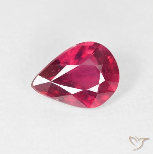 1.40ct Naturale marmellata rossa Rubino, Forma a pera, VS-SI