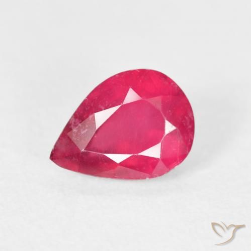 1.64ct Naturale Rosa rossastra Rubino, Forma a pera, VS-SI