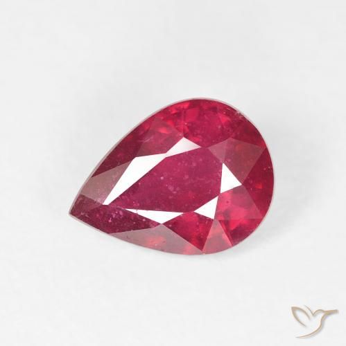 1.61ct Naturale Rosso scuro Rubino, Forma a pera, VS-SI