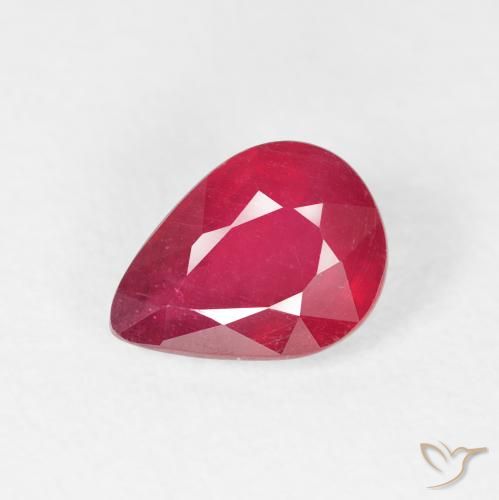 1.50ct Naturale Rosso medio Rubino, Forma a pera, VS-SI