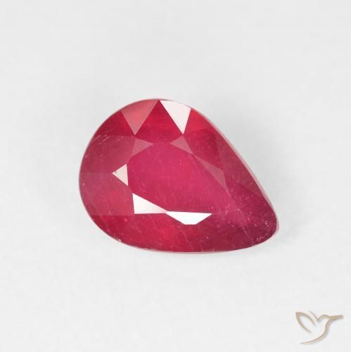 Rubino Rosso medio naturale da 1.50 ct, Forma a pera, VS-SI