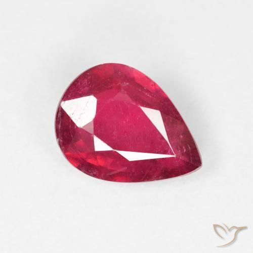 Rubino Cremisi Profondo naturale da 1.32 ct, Forma a pera, VS-SI