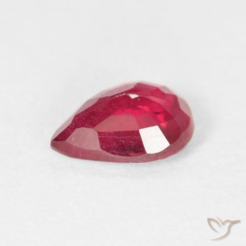 Rubino Cremisi Profondo naturale da 1.32 ct, Forma a pera, VS-SI