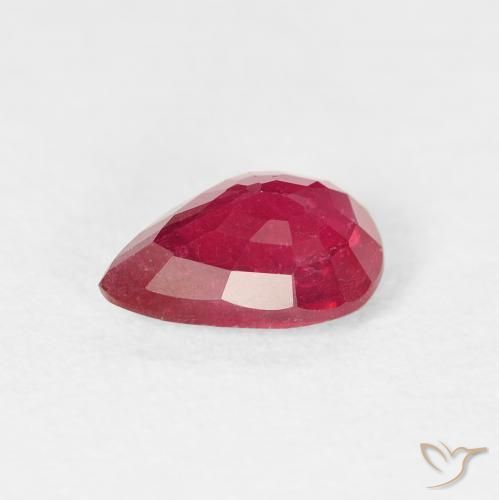 Rubino Rosso medio naturale da 1.33 ct, Forma a pera, VS-SI