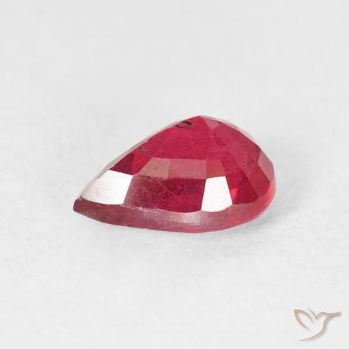 Rubino Cremisi Profondo naturale da 1.38 ct, Forma a pera, VS-SI
