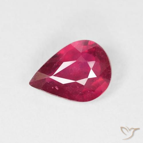 1.19ct Naturale Rosso medio Rubino, Forma a pera, VS-SI