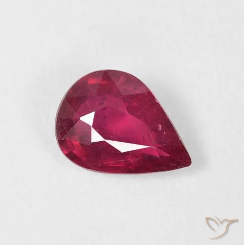 Rubino Rosso medio naturale da 1.19 ct, Forma a pera, VS-SI