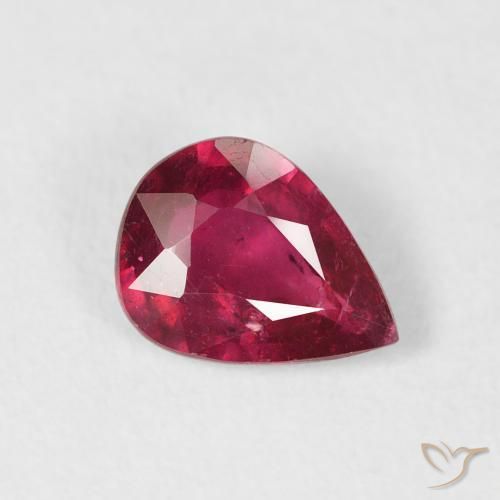 Rubino marmellata rossa naturale da 1.26 ct, Forma a pera, VS-SI