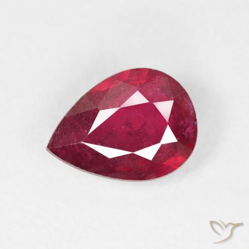 1.55ct Naturale Rosso medio Rubino, Forma a pera, VS-SI