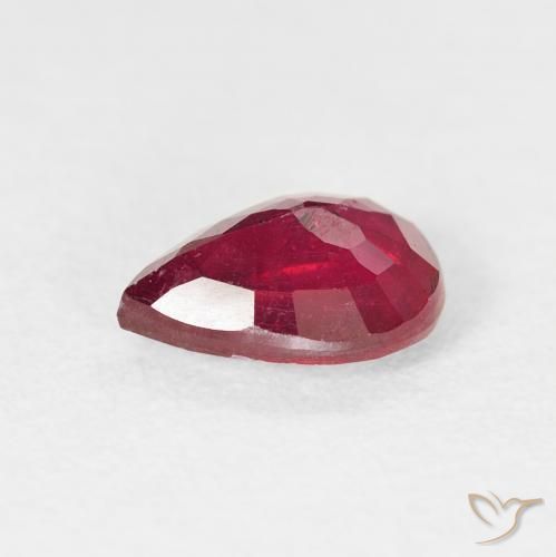 Rubino Rosso medio naturale da 1.55 ct, Forma a pera, VS-SI