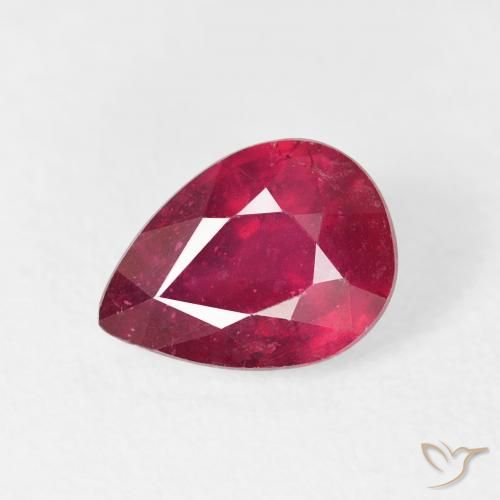 1.72ct Naturale Rosso scuro Rubino, Forma a pera, VS-SI