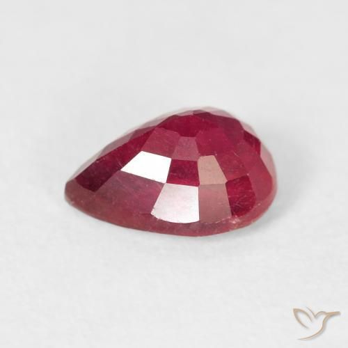 Rubino Rosso scuro naturale da 1.72 ct, Forma a pera, VS-SI