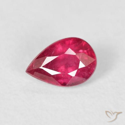 0.70ct Naturale Rosso tendente al rosa Rubino, Forma a pera, VS-SI