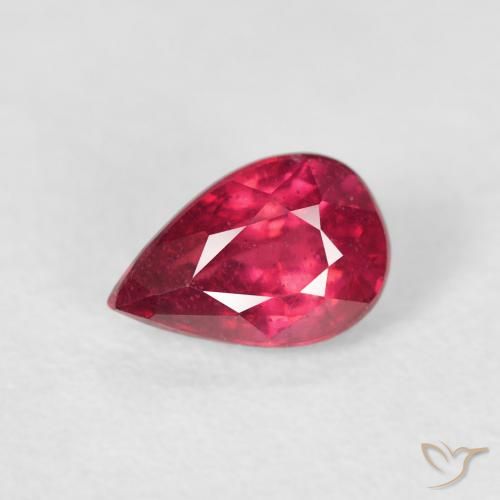 0.73ct Naturale Rosso chiaro Rubino, Forma a pera, VS-SI