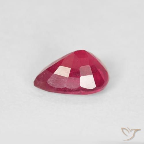 Rubino Rosa rossastra naturale da 0.60 ct, Forma a pera, VS-SI
