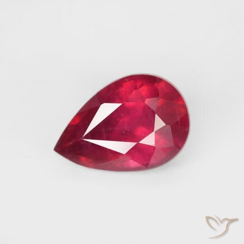 0.74ct Naturale Rosso medio Rubino, Forma a pera, VS-SI