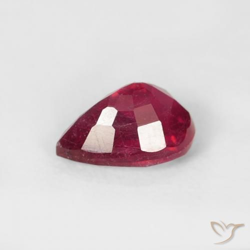 Rubino Rosso medio naturale da 0.74 ct, Forma a pera, VS-SI