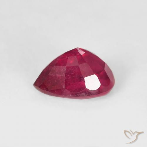 Rubino Rosso medio naturale da 0.66 ct, Forma a pera, VS-SI