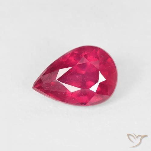 0.73ct Naturale Rosso chiaro Rubino, Forma a pera, VS-SI