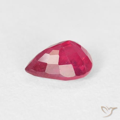 Rubino Rosso chiaro naturale da 0.73 ct, Forma a pera, VS-SI