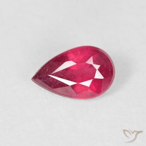 0.56ct Naturale Rosa rossastra Rubino, Forma a pera, VS-SI