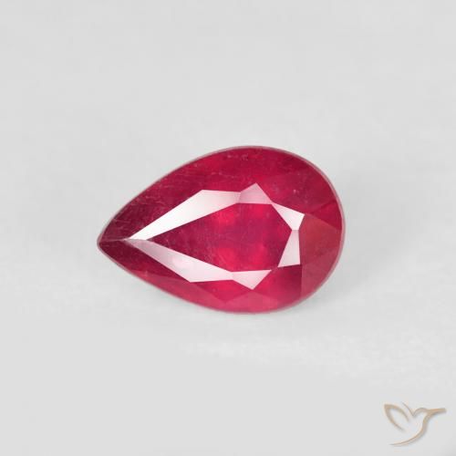 0.63ct Naturale marmellata rossa Rubino, Forma a pera, VS-SI