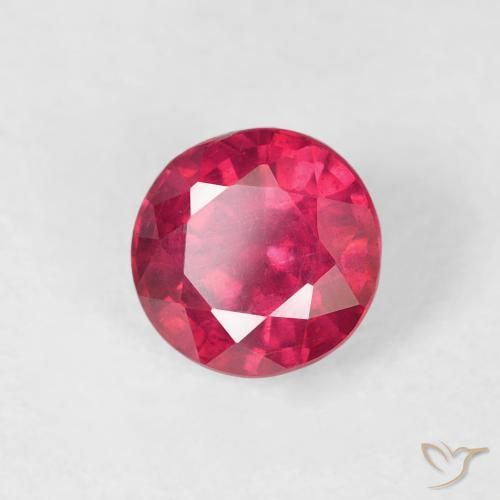 Rubino marmellata rossa naturale da 1.01 ct, Rotondo, VS