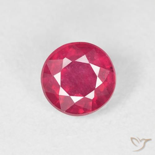 0.85ct Naturale Rosso tendente al rosa Rubino, Rotondo, VS