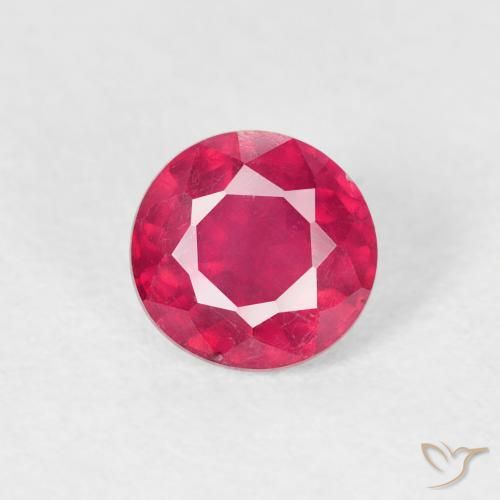 0.91ct Naturale Rosa rossastra Rubino, Rotondo, VS