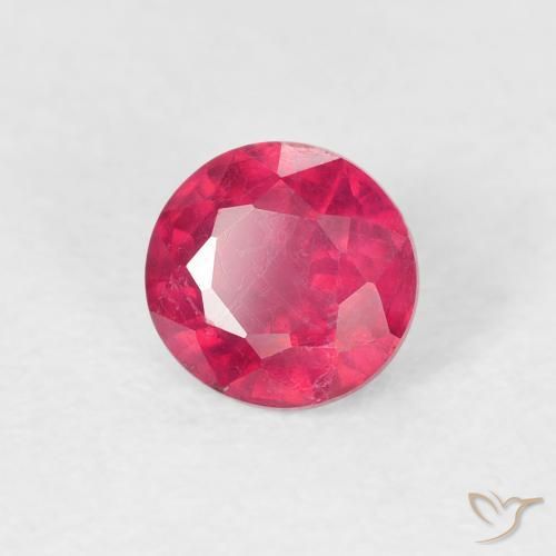Rubino Rosa rossastra naturale da 0.91 ct, Rotondo, VS