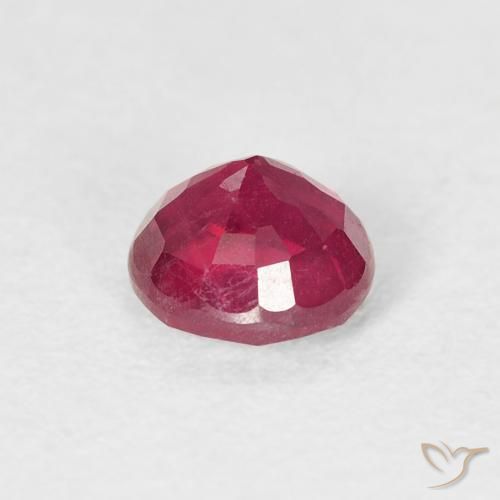 Rubino Rosa rossastra naturale da 0.91 ct, Rotondo, VS