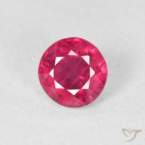 0.74ct Naturale Rosso tendente al rosa Rubino, Rotondo, VS