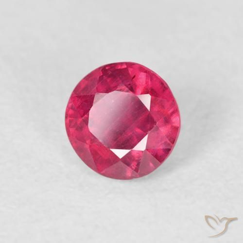 Rubino Rosso tendente al rosa naturale da 0.74 ct, Rotondo, VS