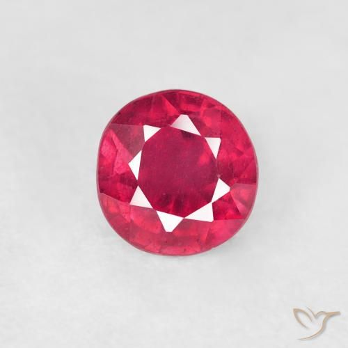 0.90ct Naturale Rosso medio Rubino, Rotondo, VS