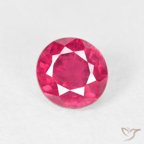 0.89ct Naturale Rosa rossastra Rubino, Rotondo, VS